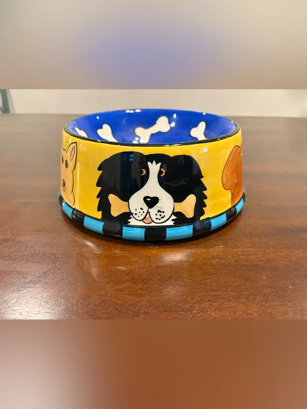 Candace Reiter Dogzilla Ceramic Dog Bowl Hand Painted